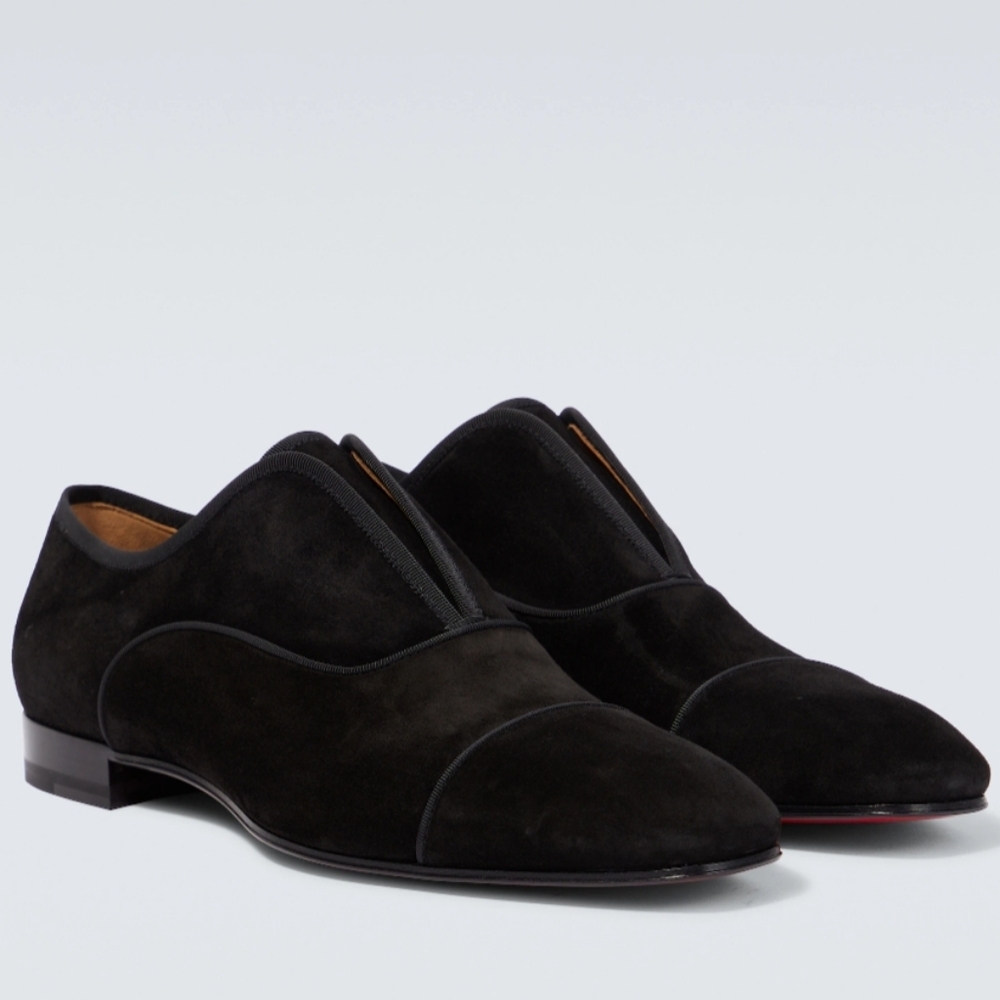 NIB Christian Louboutin Alpha Male Flat Black Shoes Sz 45.5